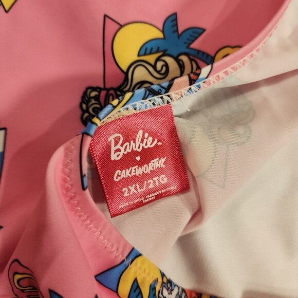 Cakeworthy Barbie California Dream Pink One Piece Swim Suit Bathing Suit 2XL NEW - Picture 7 of 7